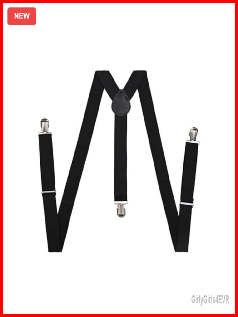 Adjustable Y Back Suspenders with Strong Clips for Men, Women, Teens, Boys